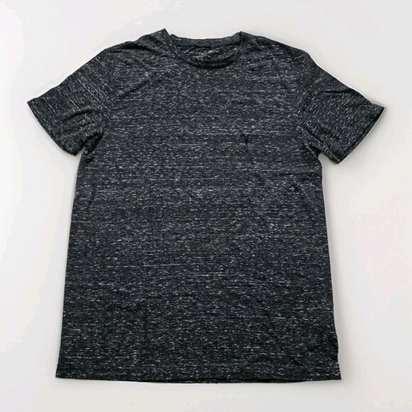 AllSaints T Shirt Mens M Heathered Gray SS Threat Tonic Crew Embroidered Logo - Picture 1 of 11